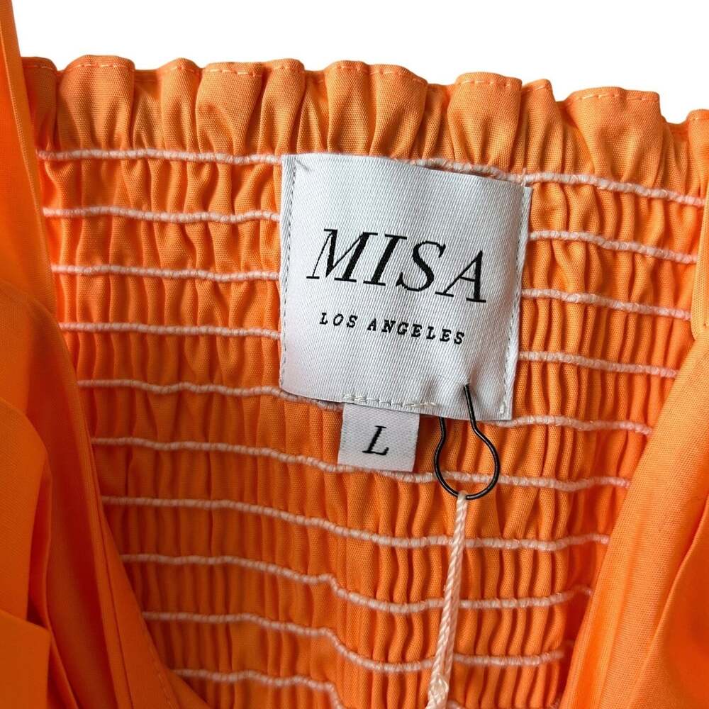 MISA LA Women's Orange Serafina Square-Neck Tie-Shoulder Maxi Dres Size L NWT - Picture 6 of 9